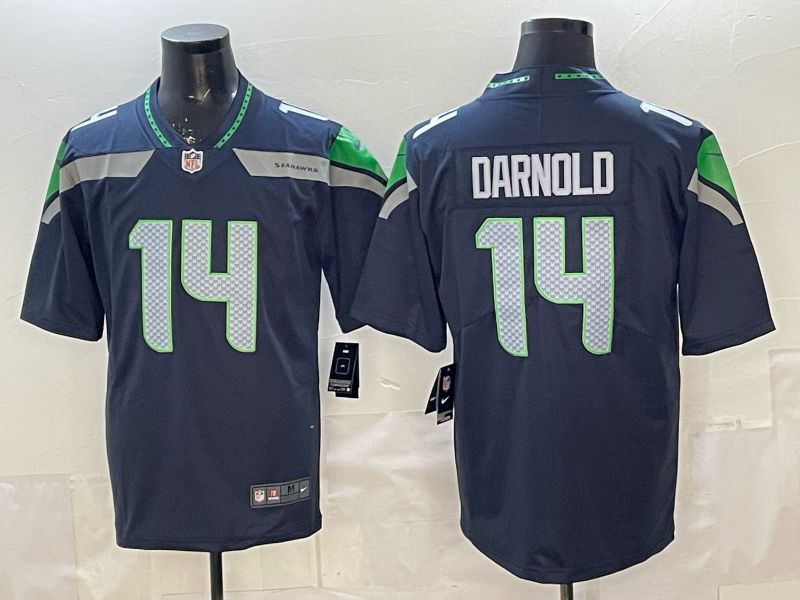 Men 2026 Seattle Seahawks #14 Darnold Blue Nike Limited NFL Jersey 01